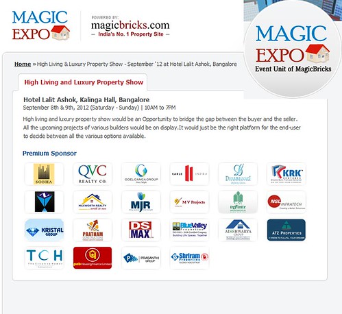 Magic Expo High Living and Luxury Property Show - Hotel Lalit Ashok, Kalinga Hall, Bangalore September 8th - 9th 2012 10 AM - 7 PM by jungle_concrete