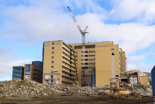 Demolition of the 'H' block continues