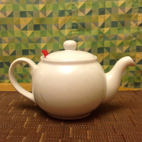 Poor tea pot has fatal cracks  and must retire. So long faithful friend!