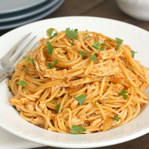 Chicken Enchilada Spaghetti