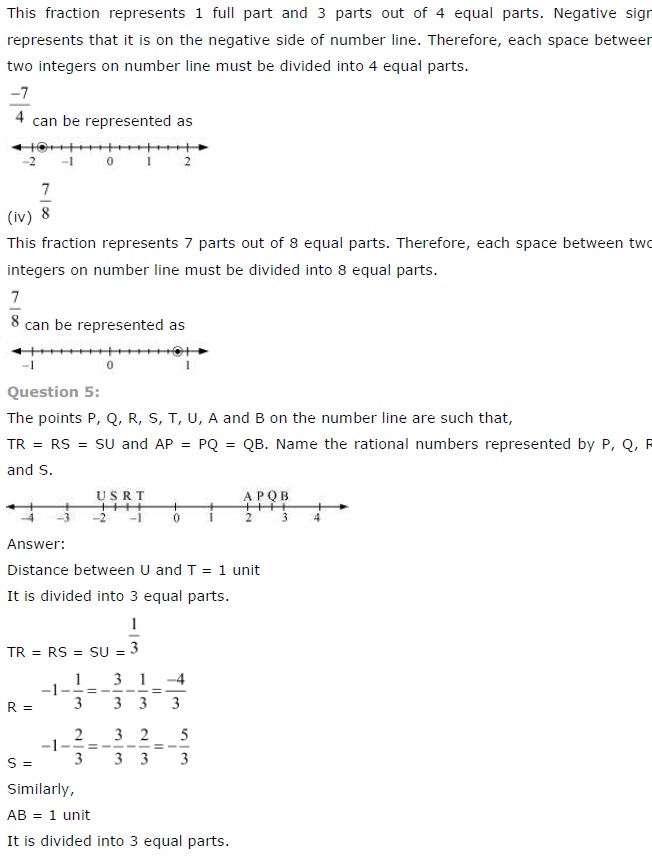 NCERT Solutions for Class 7th Maths Rational Numbers Exercise 9.1
