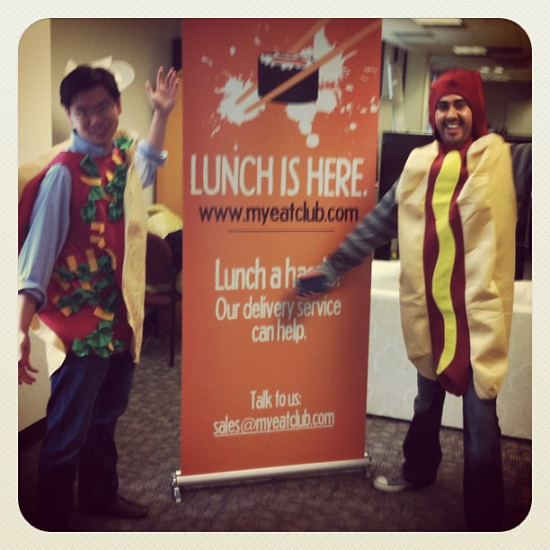 Today the founders dressed as food.