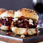 Port Sliders with Goat Cheese and Caramelized Onions
