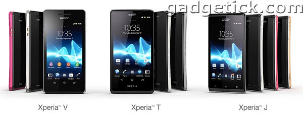 новые смартфоны от Sony - Xperia TX, T, V и J