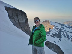 Clare Enjoying Sunset in Inner Glacier