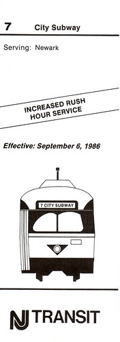 NJ Transit Newark City Subway 1986 Cover