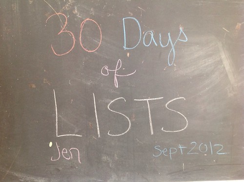 30 Lists cover (starting very late!) #30lists