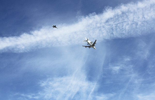 Space Shuttle Endeavour Flies Over Alameda, California