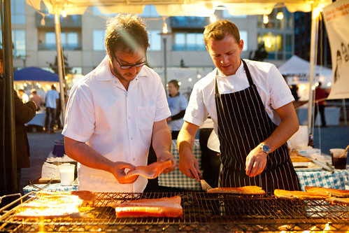 Chefs Noah Bernamoff (Mile End Delicatessen, NYC; left) and James Lowe (one of The Young Turks, London, United Kingdom)