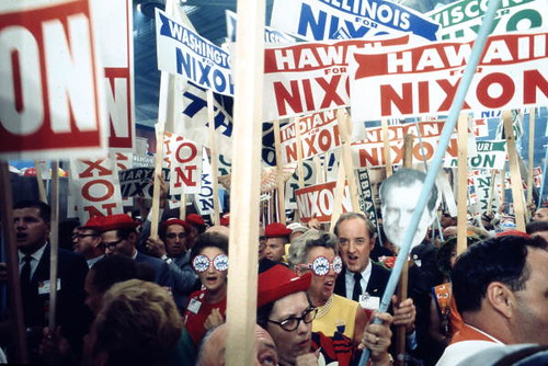 Supporters of Richard Nixon at the 1968 Republican National Convention: Miami Beach, Florida