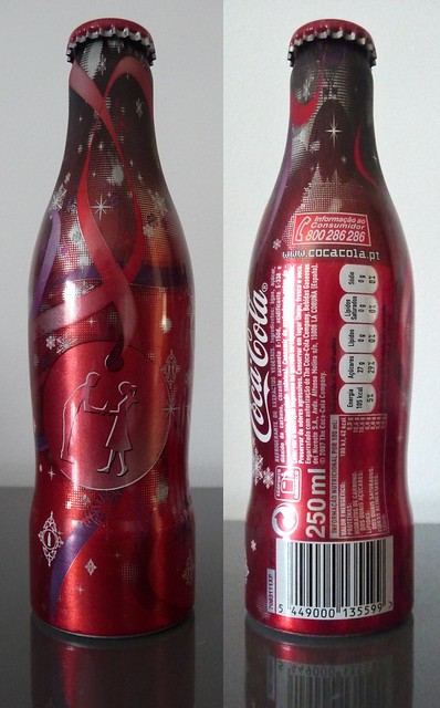 Coca Cola Christmas 2007 Portugal Coke aluminium bottle