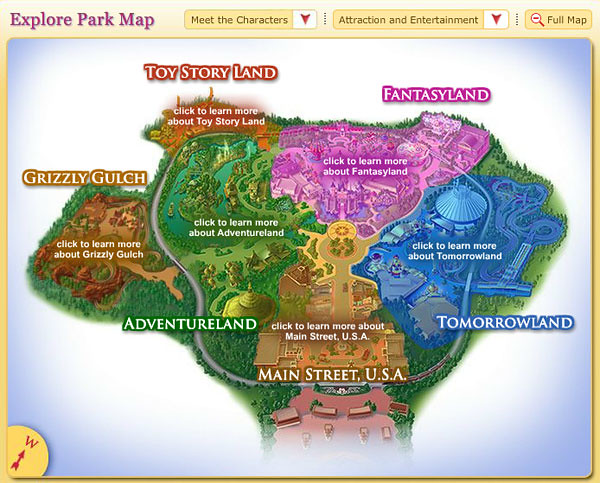 Map of the entire park (picture via Hong Kong Disneyland's official website)