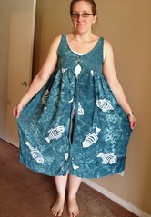Fishy Dress-to-Skirt Refashion - Before