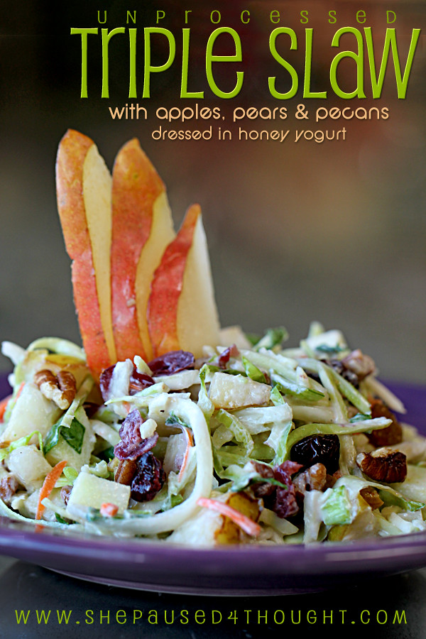 Triple Slaw with apples, pears & pecans