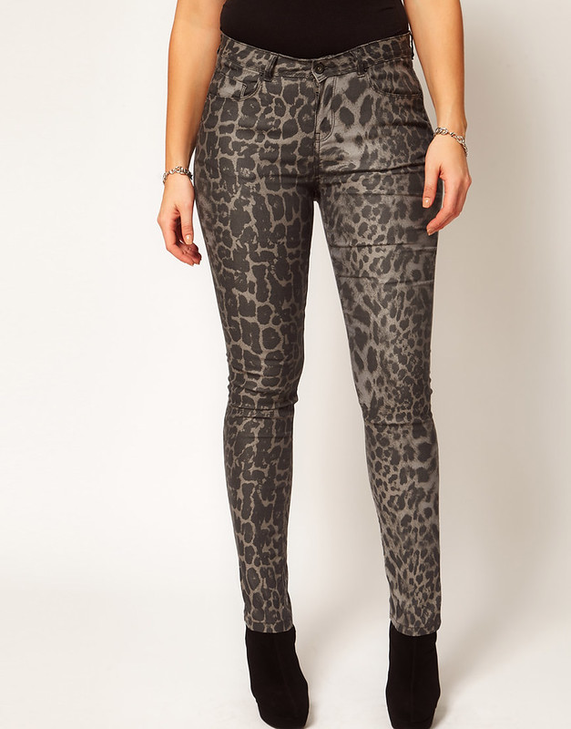 Asos Curve Exclusive Leopard Skinny Jeans