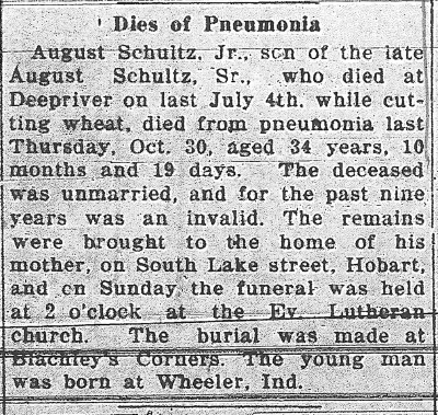 A. Schultz, Jr. death notice