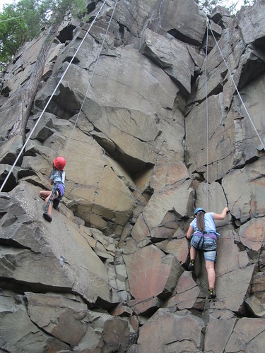 Sophia and Olivia Rock Climbing