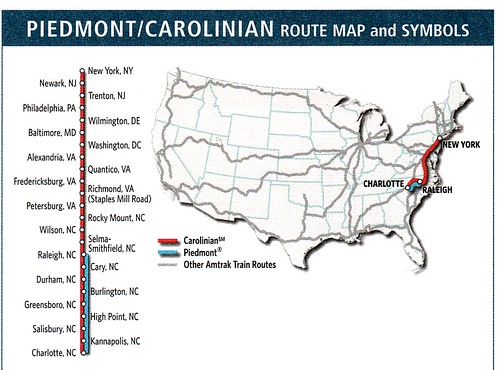 Amtrak Carolinian 2011 Map
