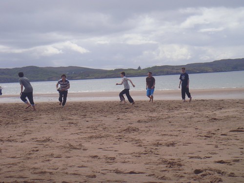 Touch Rugby on Gaineamh Mhor beach, Gairloch