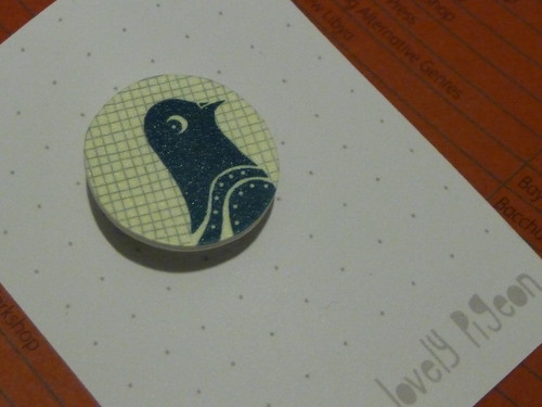 Mr Pigeon Badge by Lovely Pigeon