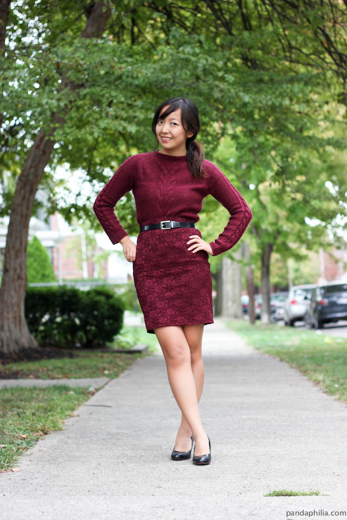 burgundy work outfit