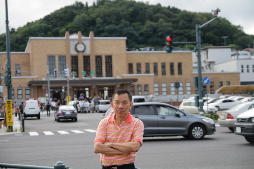 Dad, in front of Otaru station