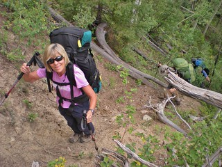 Nancy Climbing a Steep Section Ruby Creek Trail