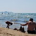 A boy, daddy and the Black Sea in Anapa, Russia