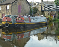 Short Boat in the Leeds and Liverpool Canal at Gallows Bridge, Shipley