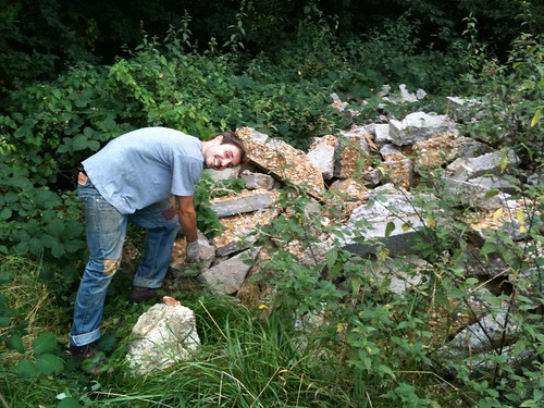 Jack making a big pile of rocks