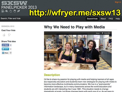 SXSW PanelPicker - Why We Need to Play with Media