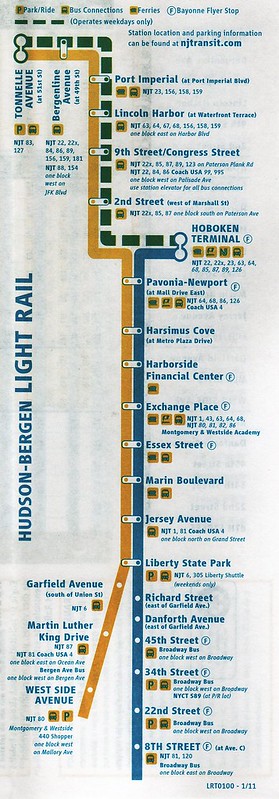 NJ Transit HBLR 2011 Map