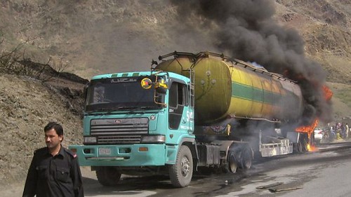 Afghanistan resistance bomb tankers belonging to imperialist military forces on August 30,  2012. The war in central Asia rages on without an end in sight. by Pan-African News Wire File Photos