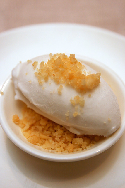 Coconut Sorbet as palate cleanser