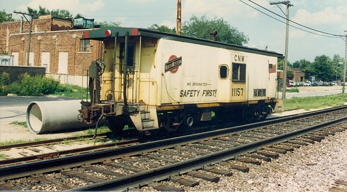 Chicago & NorthWestern Railroad bay window caboose.  Elmhurst Illinois.  August 1988. by Eddie from Chicago