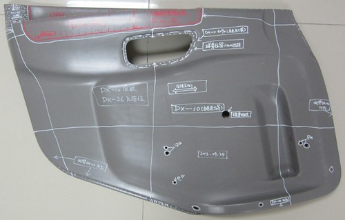 B marked parts for mold texturing