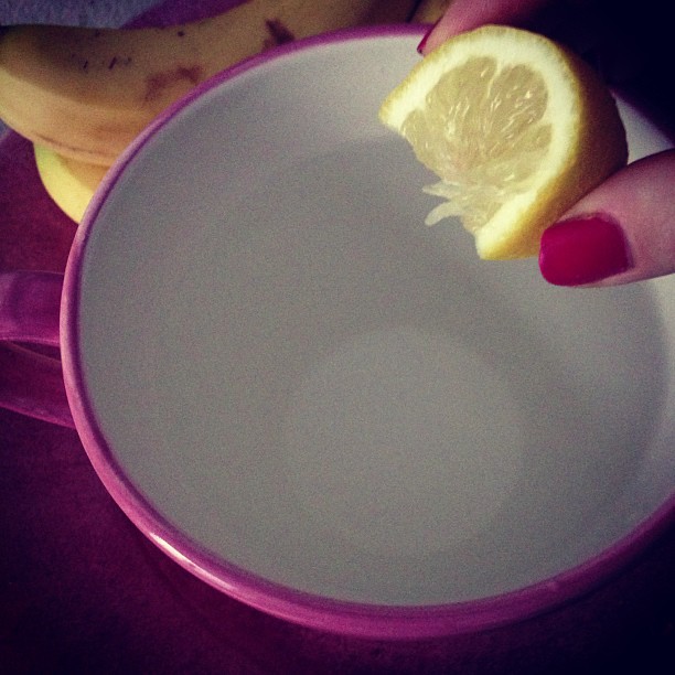 Pre breakfast: hot water with  lemon