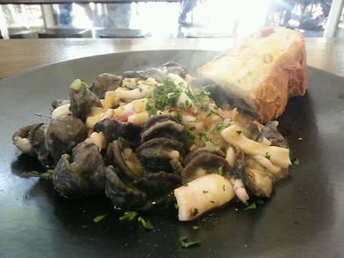 Black orrechiette di gangnano with calamari, potato and leek AUD22 - DOC Espresso, Carlton by avlxyz