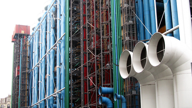 Colourful pipes of Centre Pompidou