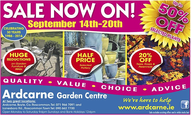 Ardcarne Garden Centre, September Sale
