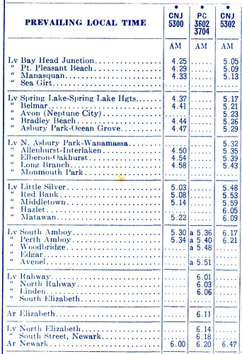 North Jersey Coast 1971 Schedule