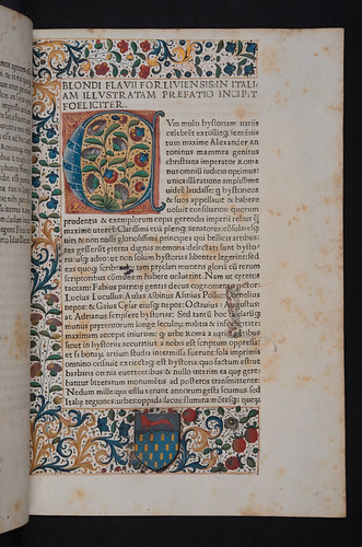 Decorated page in Blondus, Flavius: Italia illustrata