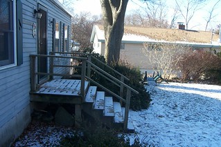 Front steps on a February winter day