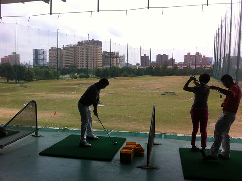 Driving range at the Hongmei Lu golf club