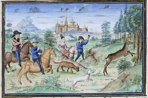 15th century illuminated manuscript miniature: Henri de Ferrières, Les Livres du roy Modus et de la royne Ratio 48