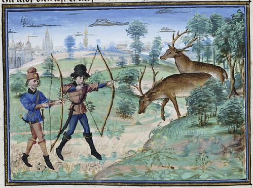 15th century illuminated manuscript miniature: Henri de Ferrières, Les Livres du roy Modus et de la royne Ratio 91