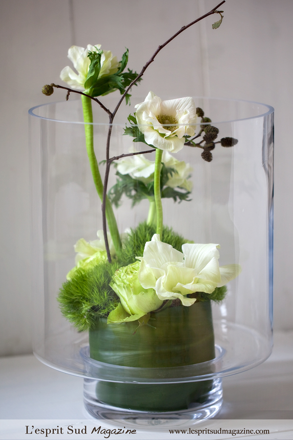 White and Trendy Anemone arrangement