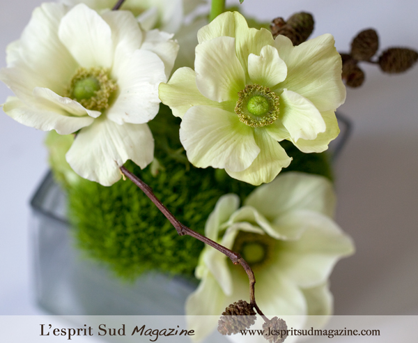White and Trendy Anemone arrangement