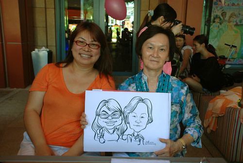 caricature live sketching for Mark Lee's daughter birthday party - 15