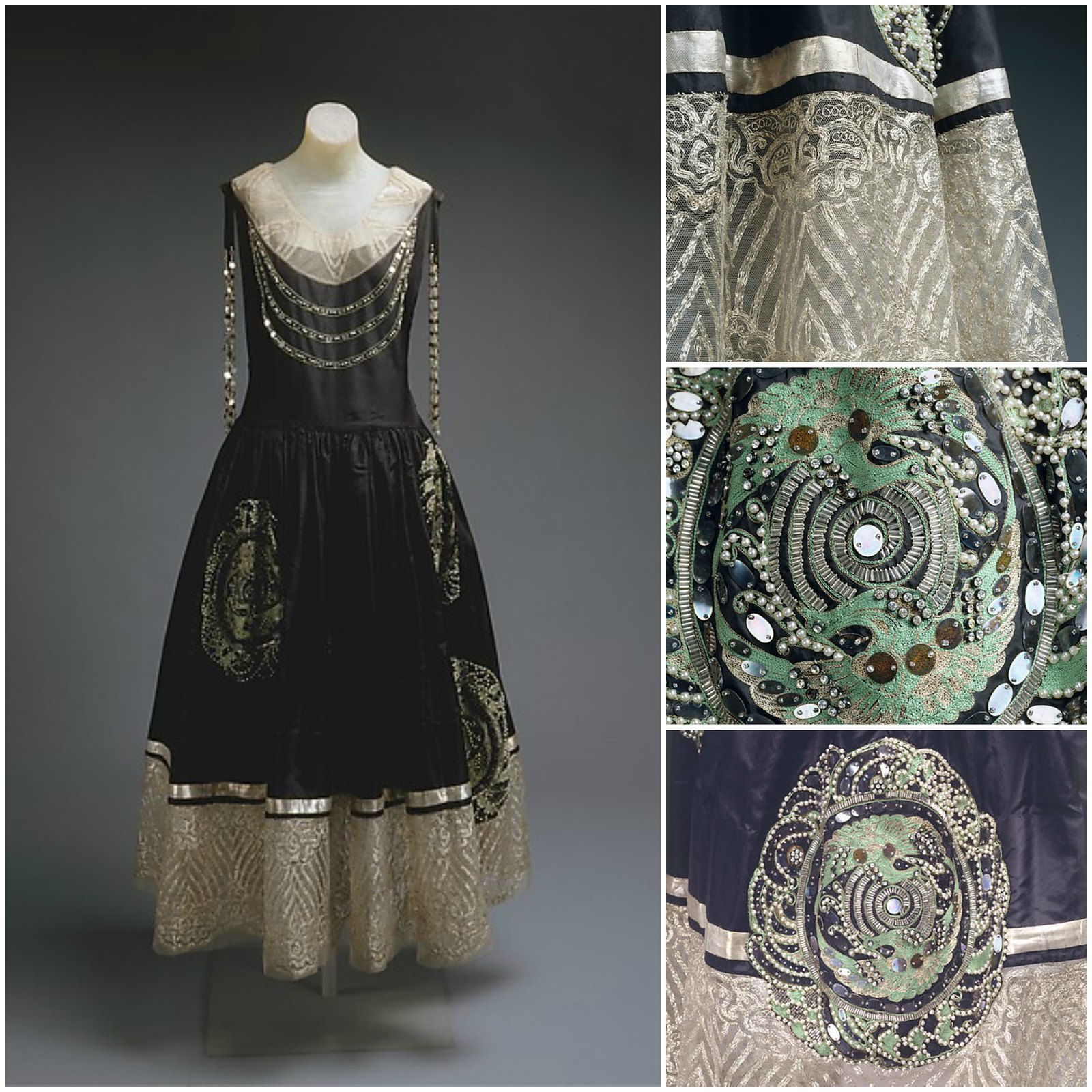 1924 Robe de Style. French. Lanvin. Silk, metallic thread, glass. metmuseum